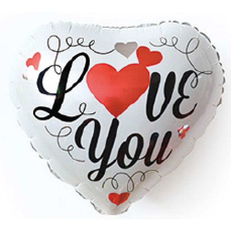 

Фольгированный шарик КНР 18" (45 см) Сердце I Love you, Разные цвета