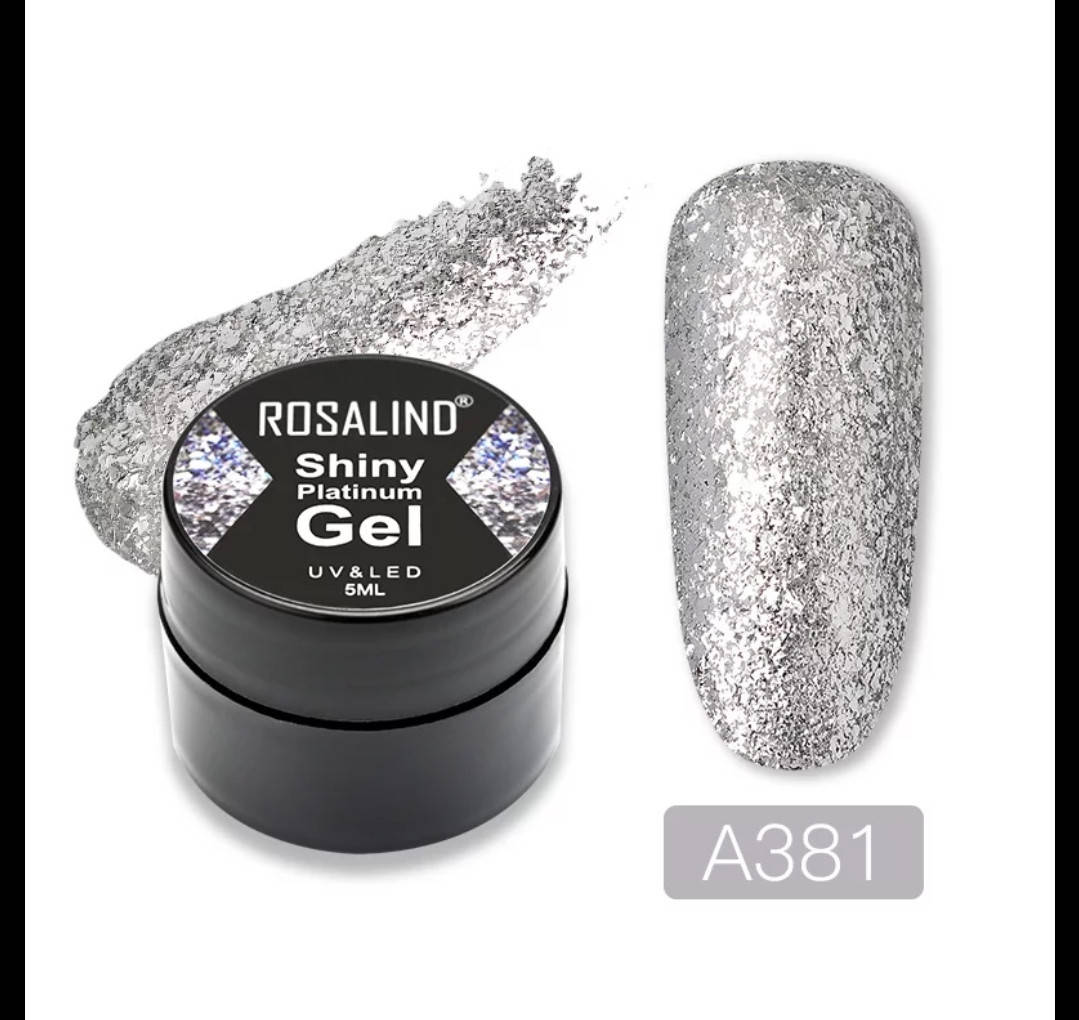 

Гель лак для ногтей Жидкая фольга Rosalind#381 (Серебро),5мл