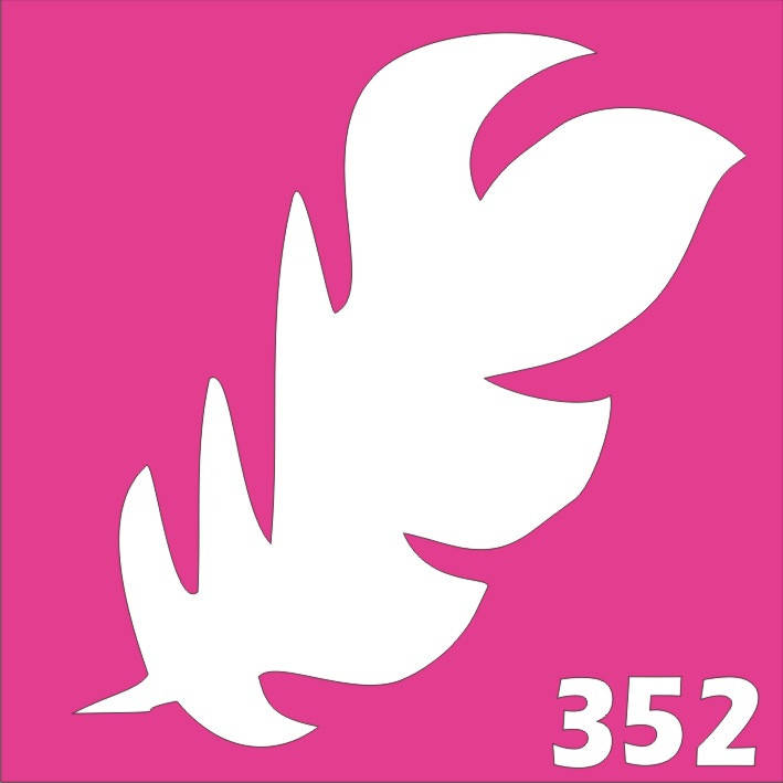 

Трафарет Перо для био-тату хной, блеск тату Boni Kasel № 352