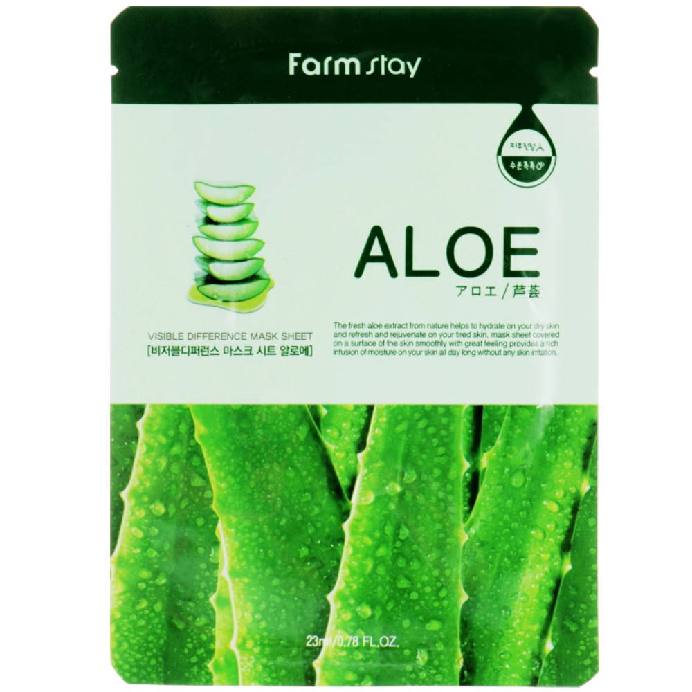 

Маска зволожуюча для обличчя з екстрактом алое FarmStay Aloe 23 мл