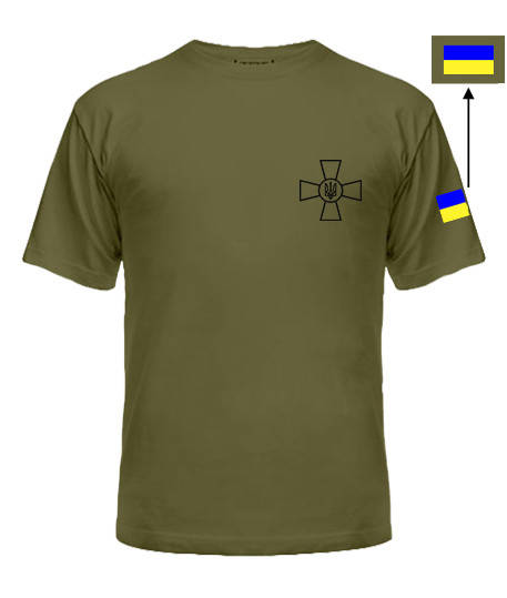 

Футболка ЗСУ (ЗБРОЙНІ СИЛИ УКРАЇНИ) с крестом и флагом Украины Черный, М