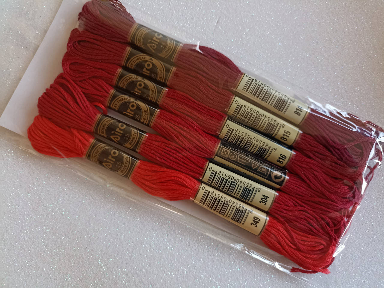 

6шт по 8м нитки мулине для вышивания Airo набор (#349), Разные цвета