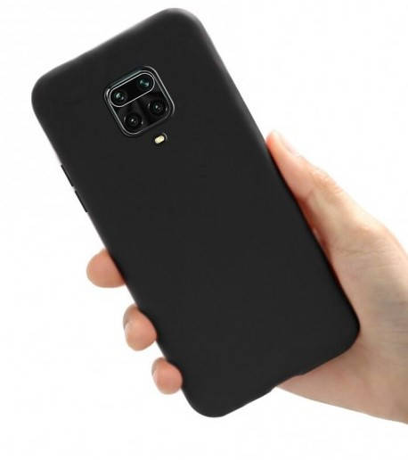 

Чёрный чехол для Xiaomi Redmi Note 9 Pro матовый ТПУ (бампер), Черный