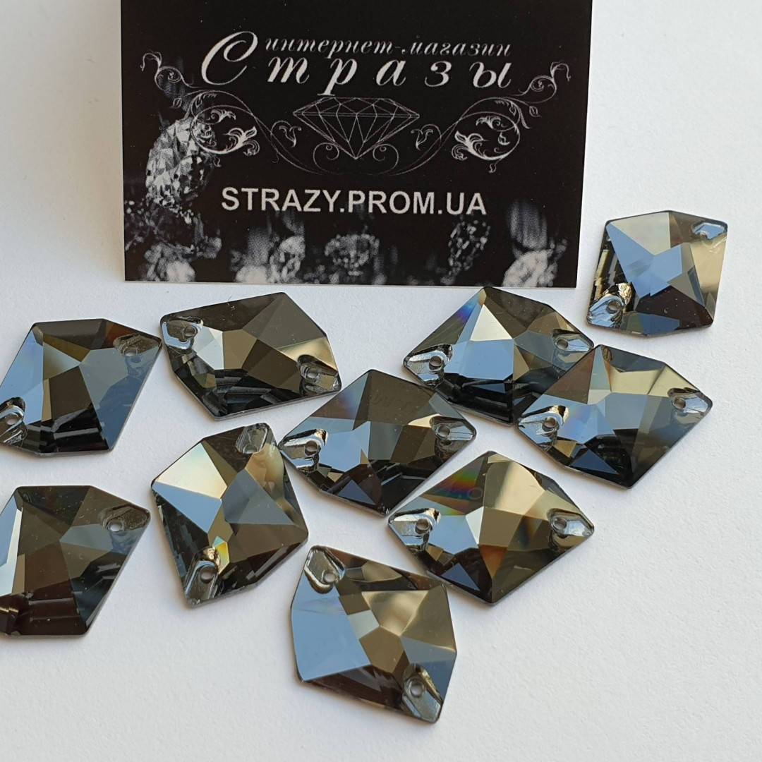 

Стразы Lux Космик 13*17мм. Black Diamond