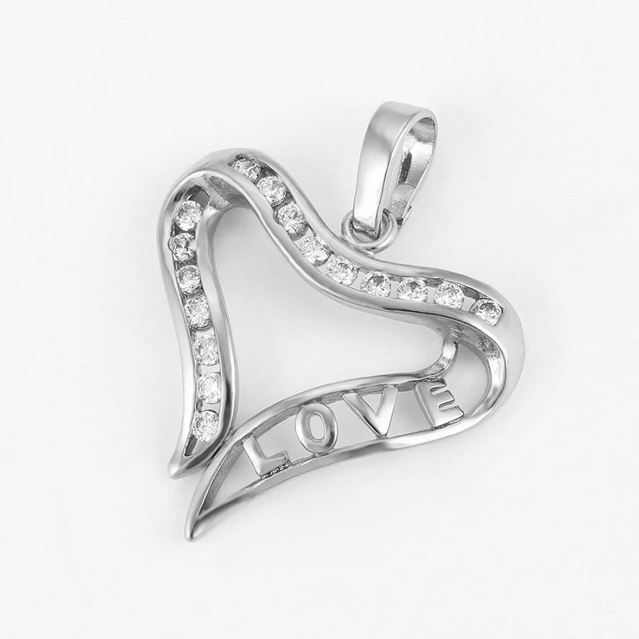 

Кулон Xuping для цепочки до 3 мм 33045 размер 28х23 мм вес 2.2 г белые фианиты позолота Белое Золото