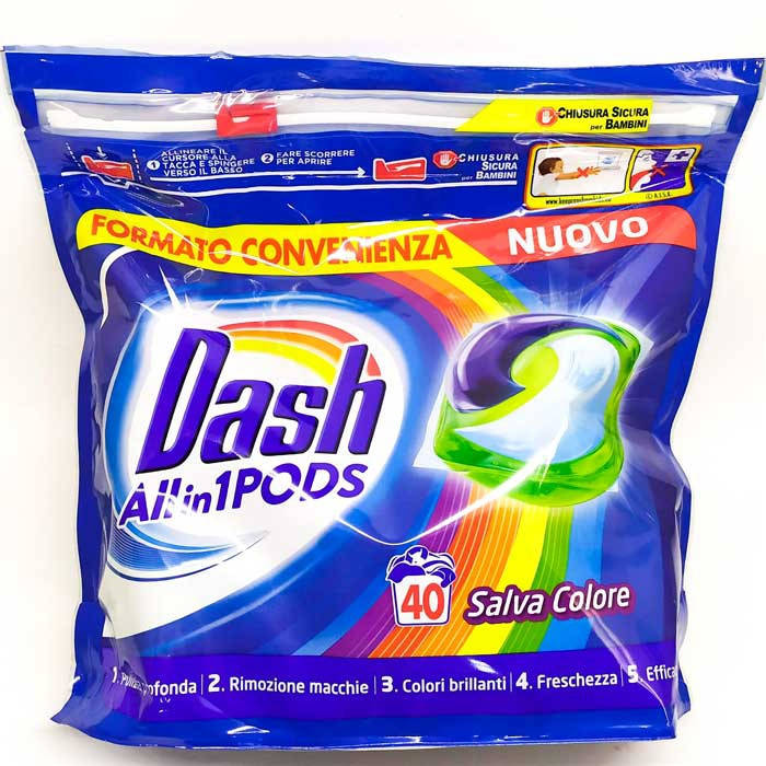 

Гель-капсулы для стирки dash salva colore 3 in 1, 40 шт