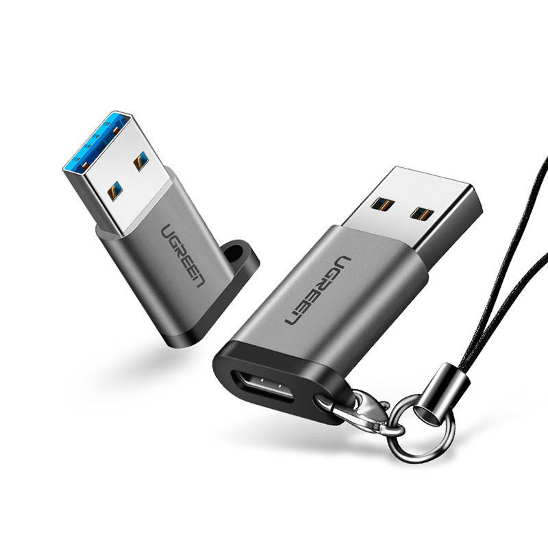 

Переходник-адаптер USB 3.0 к Type-C Ugreen US276 (Темно-серый)