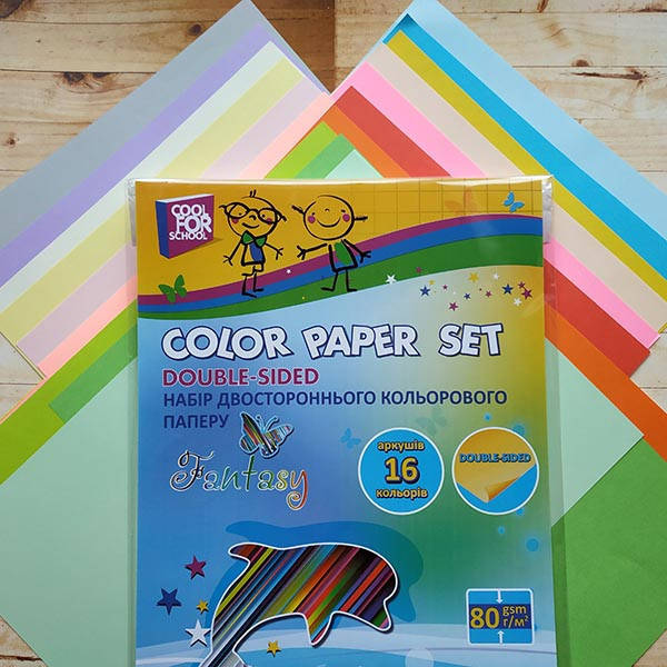 

Набор цветной бумаги двусторонней "CFS", А4, 16 арк 16 цв, 80г/м2