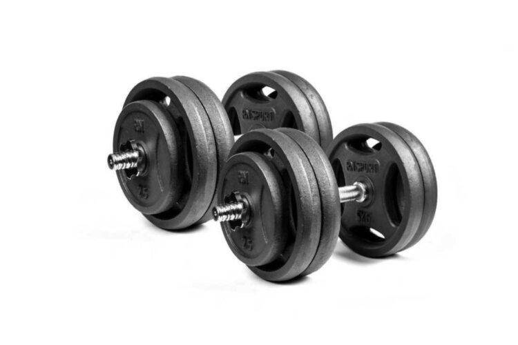 

Гантели разборные RN-Sport 2 по 26 кг металлические, чугунные