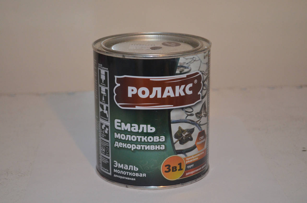 

Грунт-эмаль 3 в 1 с молотковым эффектом Ролакс (0,75л) Украина
