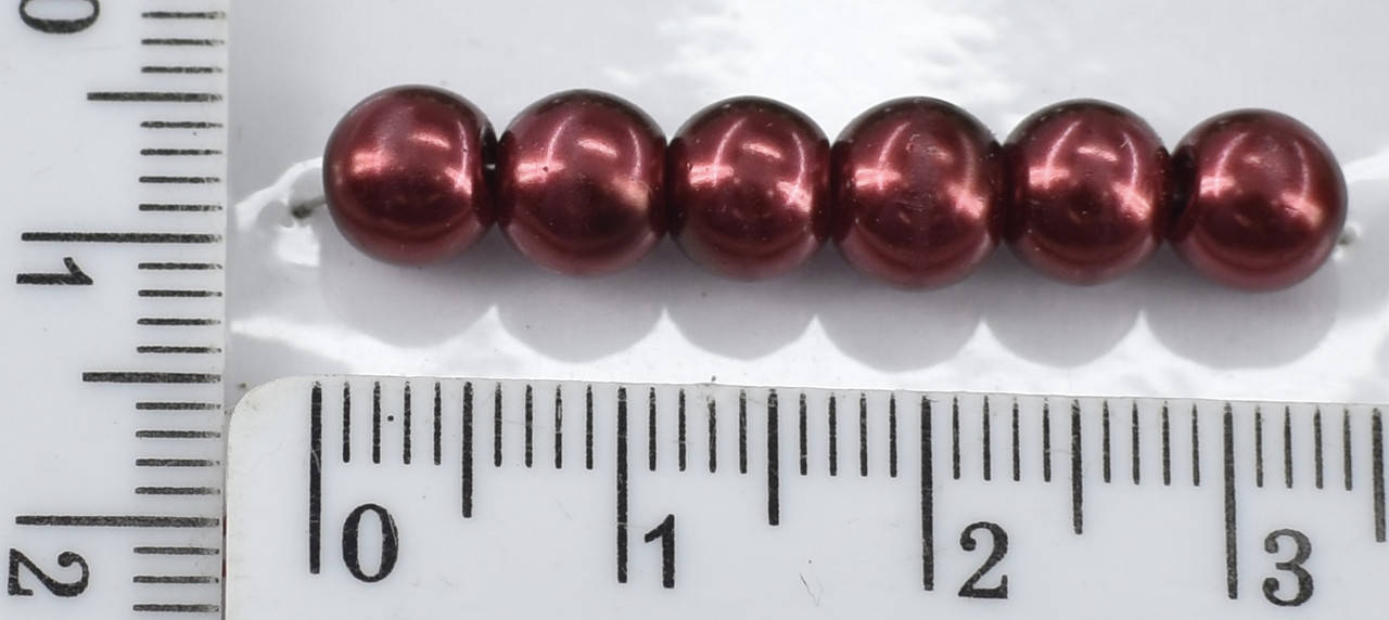 

Бусина стекло-жемчуг Ф=6мм на леске бордо уп=140шт