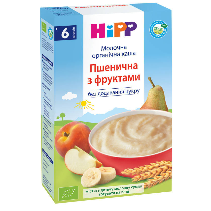 

Каша молочная пшеничная "Нежные фрукты" BIO Hipp, 200г
