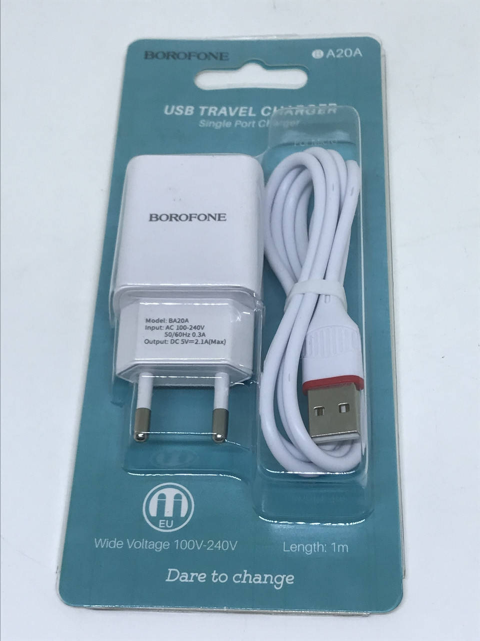 

Сетевое Зарядное Устройство Borofone BA20A Micro USB 2.1A, Белый