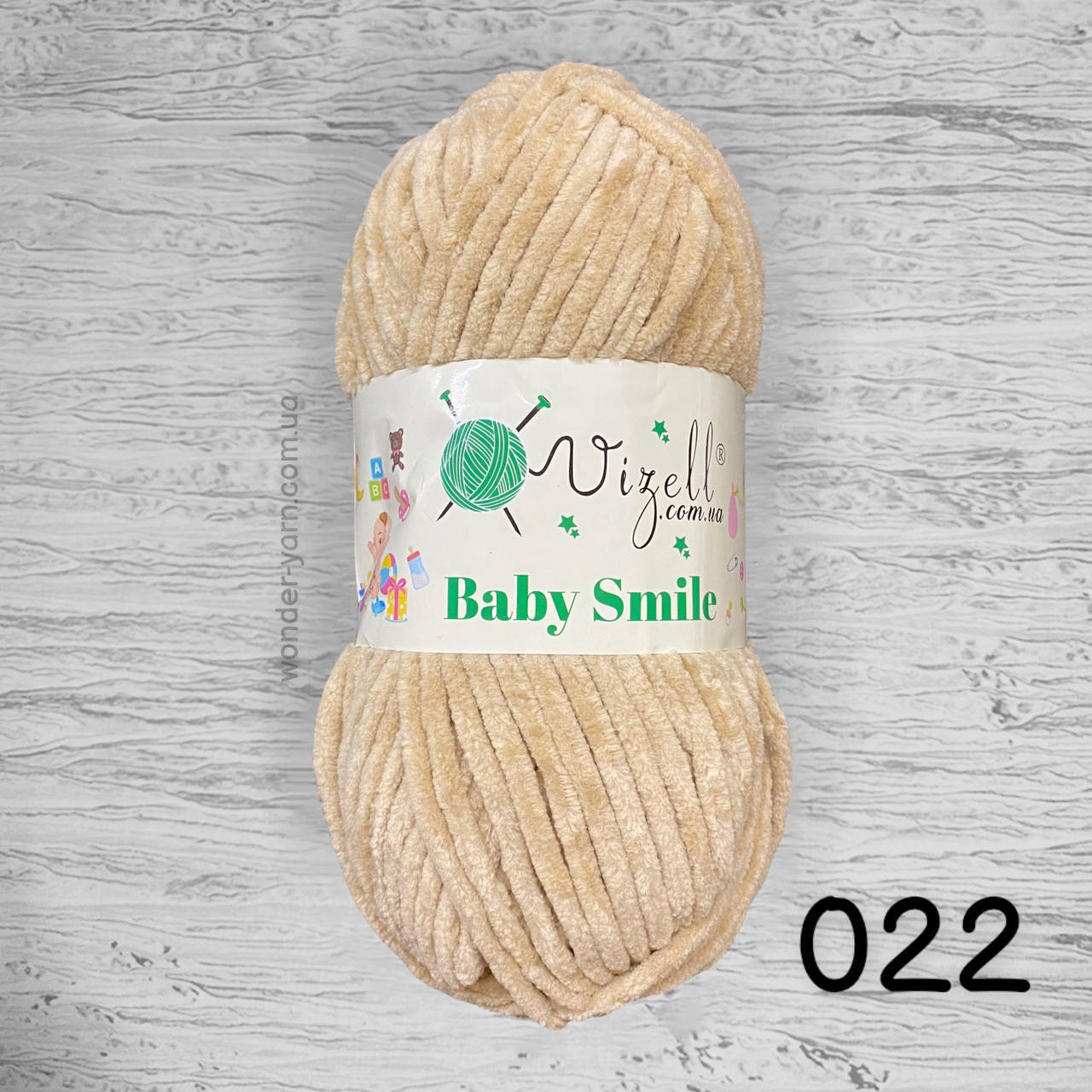 

Плюшевая пряжа Vizell Baby Smile / Визель Беби Смайл 022 песочный
