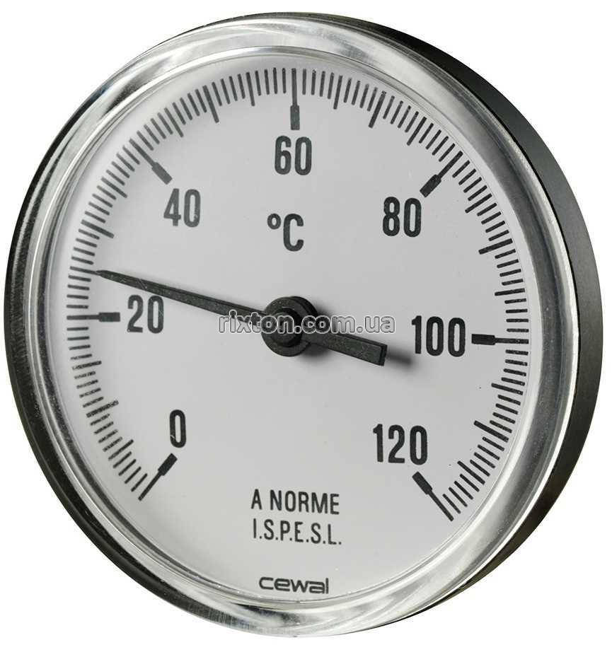 

Термометр биметаллический аксиальный Cewal PST 50 P (Ø50 0/120°С L-50 мм)