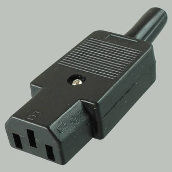 

Гнездо сетевое 3pin, под шнур, Черный