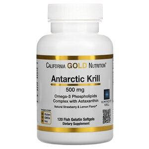 

Масло антарктического криля RIMFROST с астаксантином, 5 California Gold Nutrition, 500 мг, 120 мягких таблеток