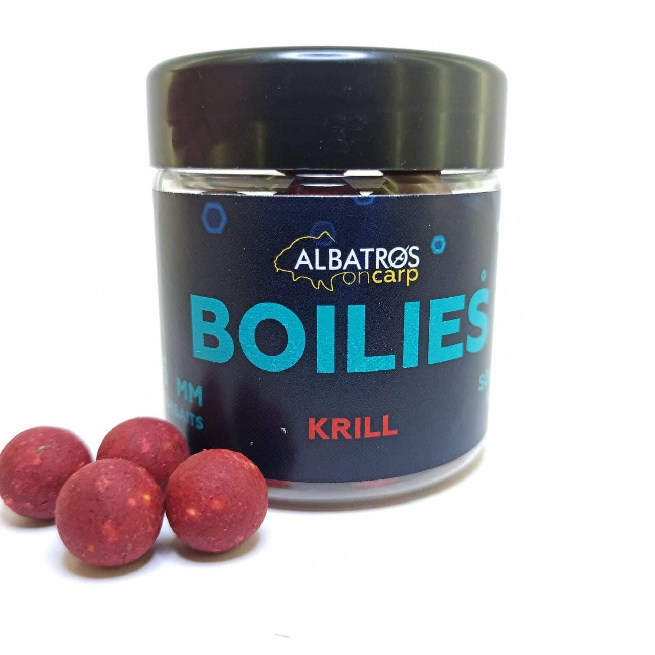 

Бойлы насадочные растворимые Krill (КРИЛЬ) 16 мм "Albatros on Carp"