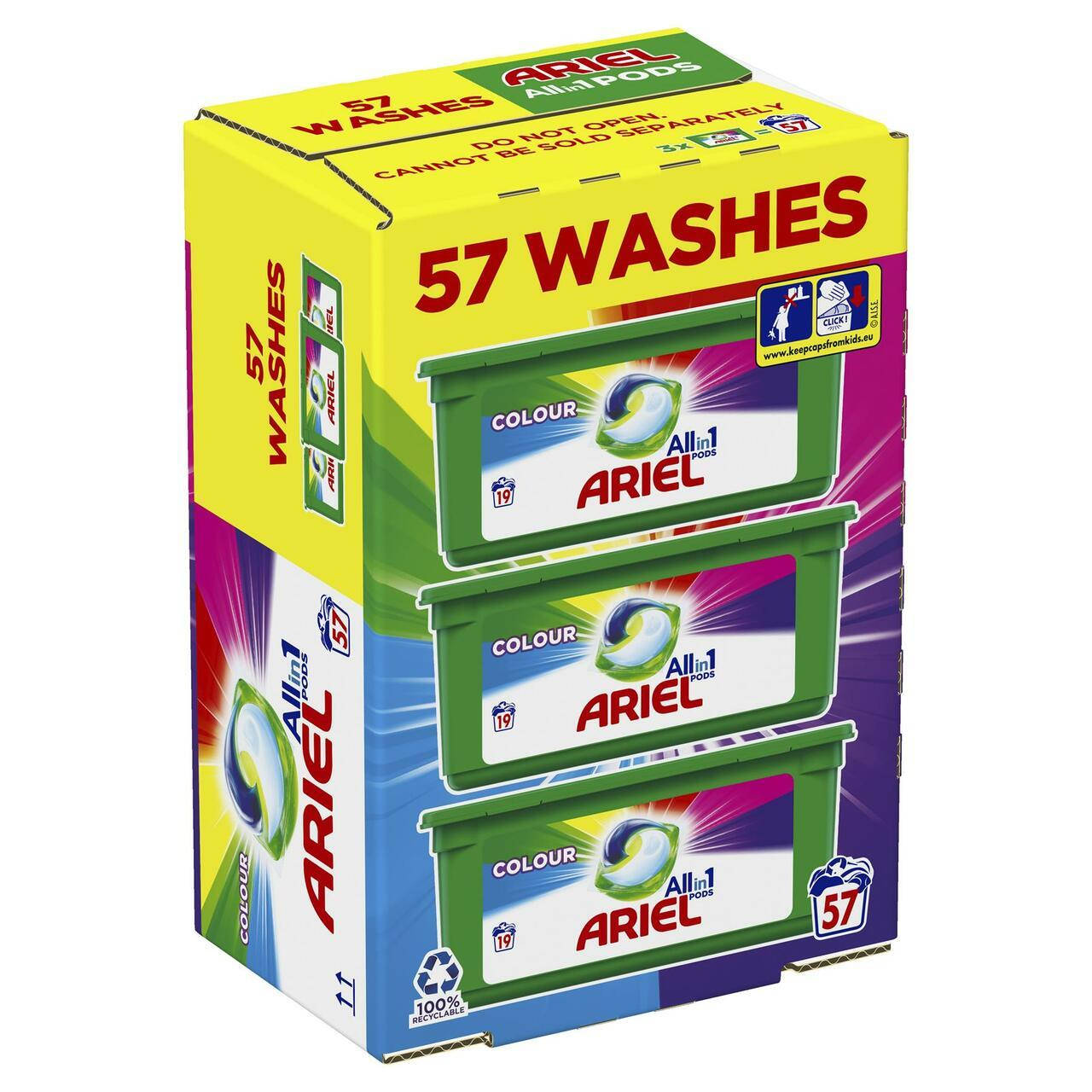 

Капсулы для стирки цветного белья Ariel Color Pods 3 в 1 57 шт