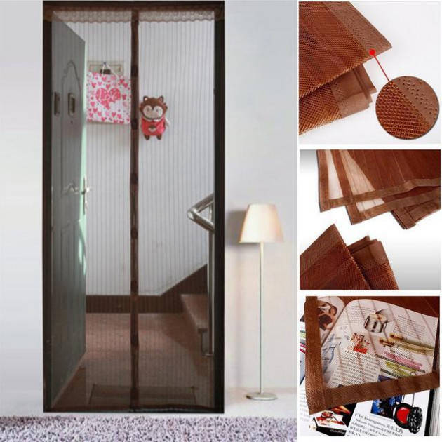 

Антимоскитная сетка на магнитах дверная Magic Mesh 100см. х 210 см. (коричневая), Коричневый