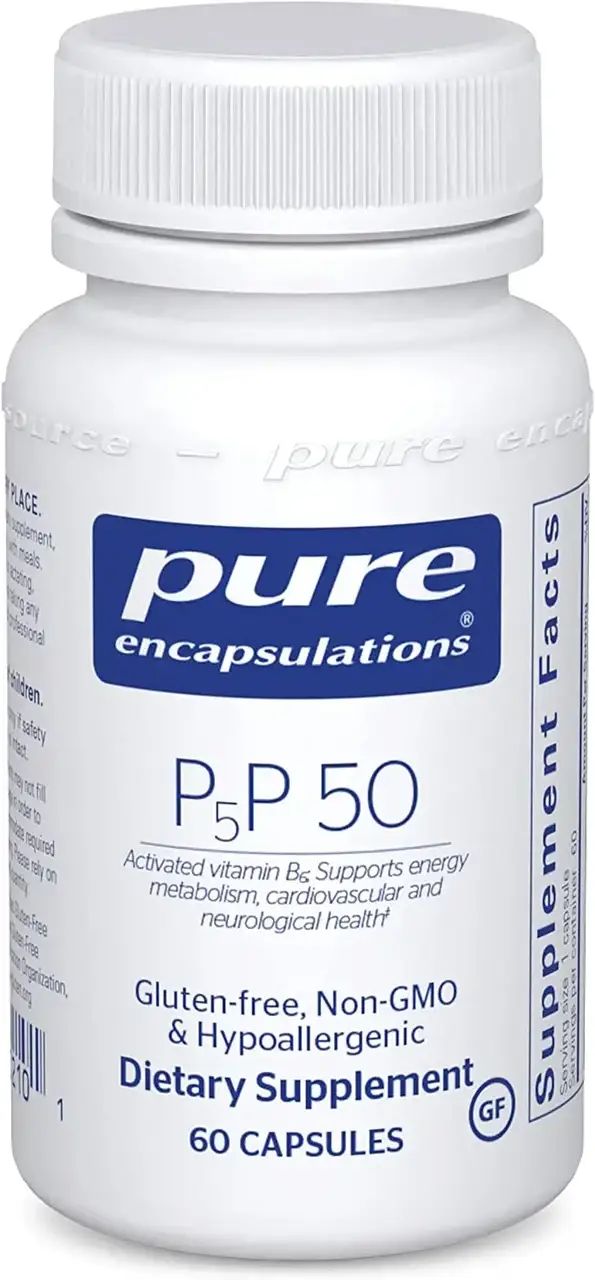 

Витамин B6 (Пиридоксаль-5-фосфат), P5P 50 (vitamin B6), Pure Encapsulations, 60 капсул (PE-00210)