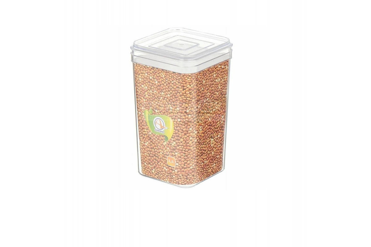 

Емкость для сипучих Алеана 1,3л 10,9х10,9 см h18,8 см пластик (168025)