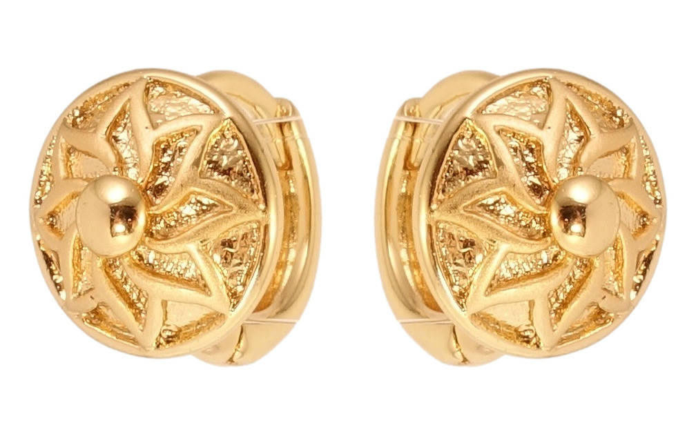 

Серьги Xuping Позолота 18K колечки "Цветочный орнамент"