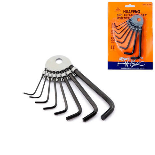 

Набор шестигранников 8в1 брелок 1.5-6мм металл