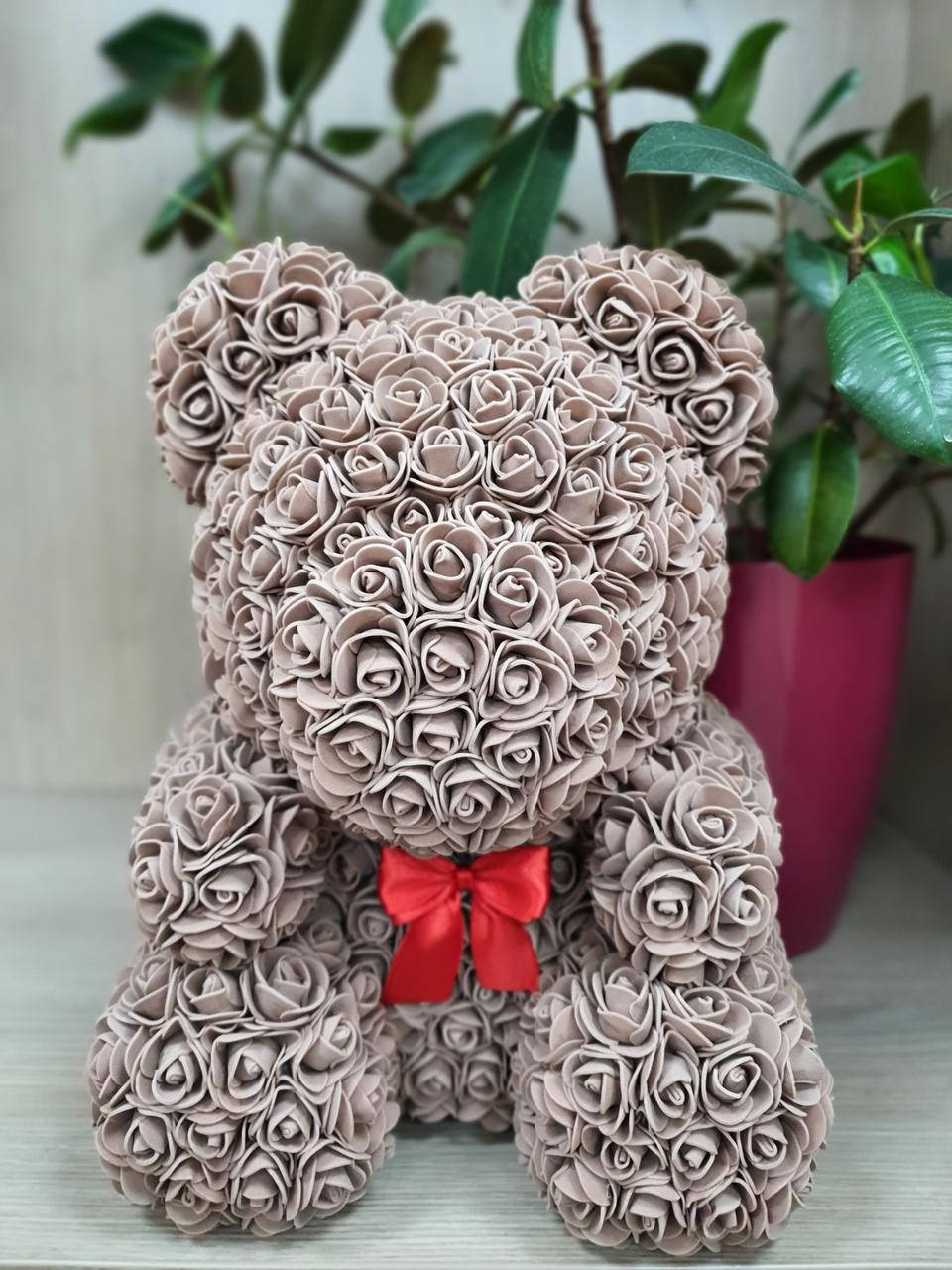 

Мишка из роз Brown 40см