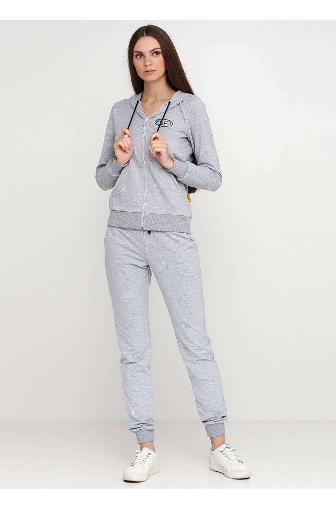 

Женский серый демисезонный спортивный костюм на змейке Ballet Grace (р.42-54)