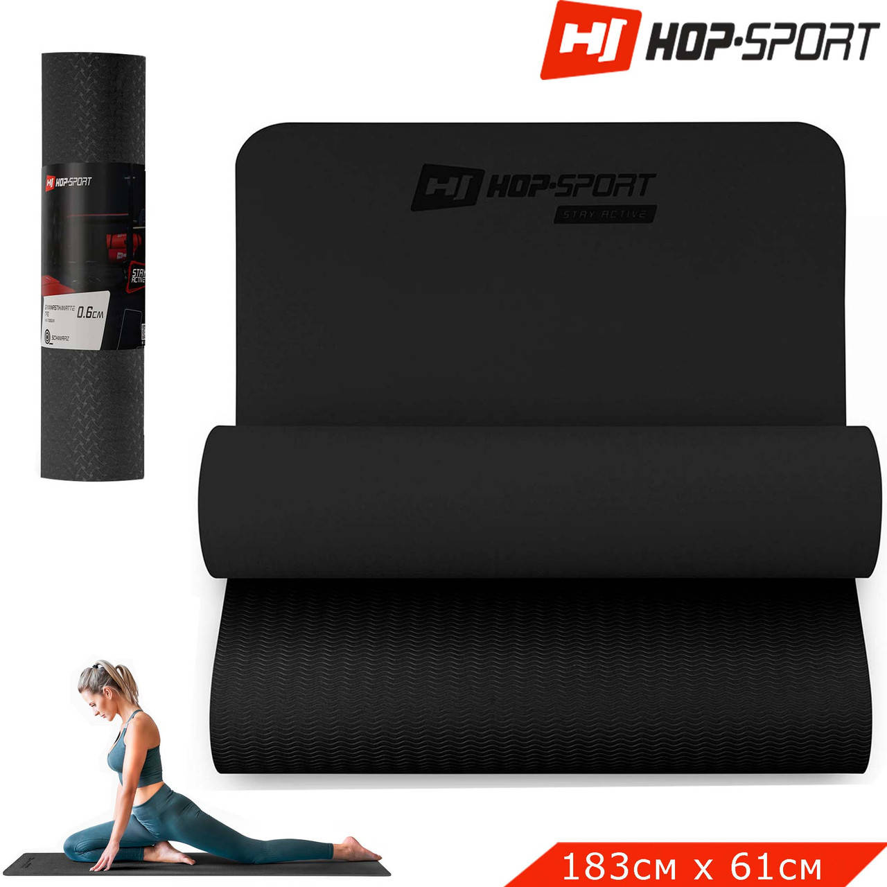 

Мат коврик для фитнеса ( йоги) TPE 0,6 см HS-T006GM . Черный. Германия. Гарантия 2 года.