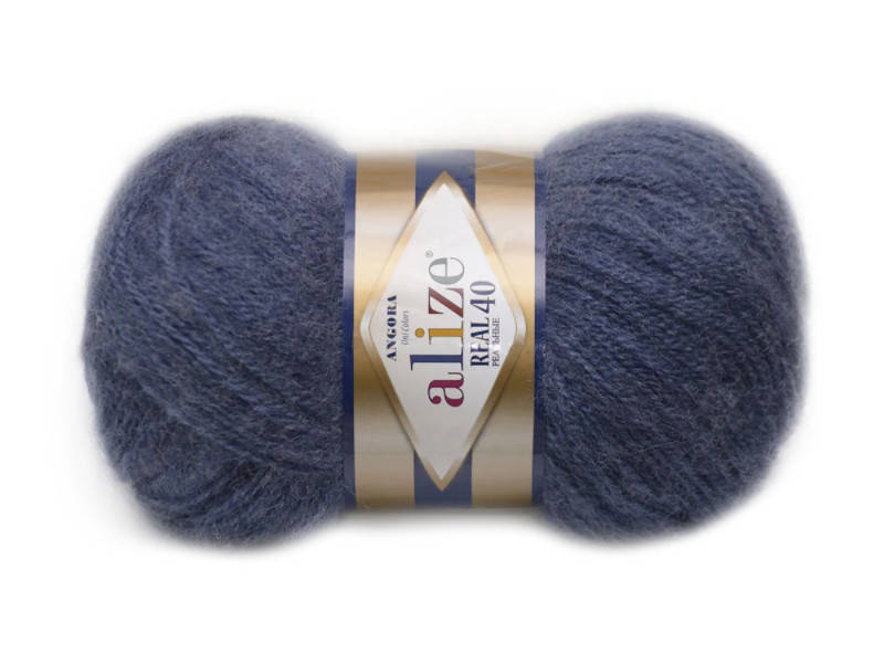 

Alize Angora Real 40, Джинсовый меланж №411, Синий