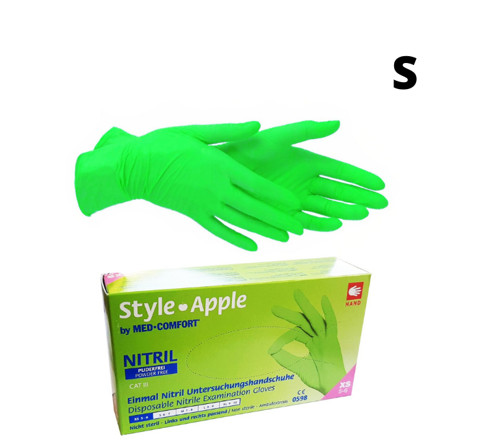 

Перчатки нитриловые , Style apple 100шт\уп зеленые текстурированные, Зелёный