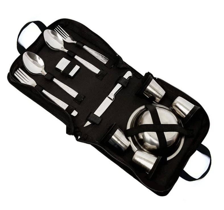 

Походной набор посуды для пикника на 6 персоны из нержавейки