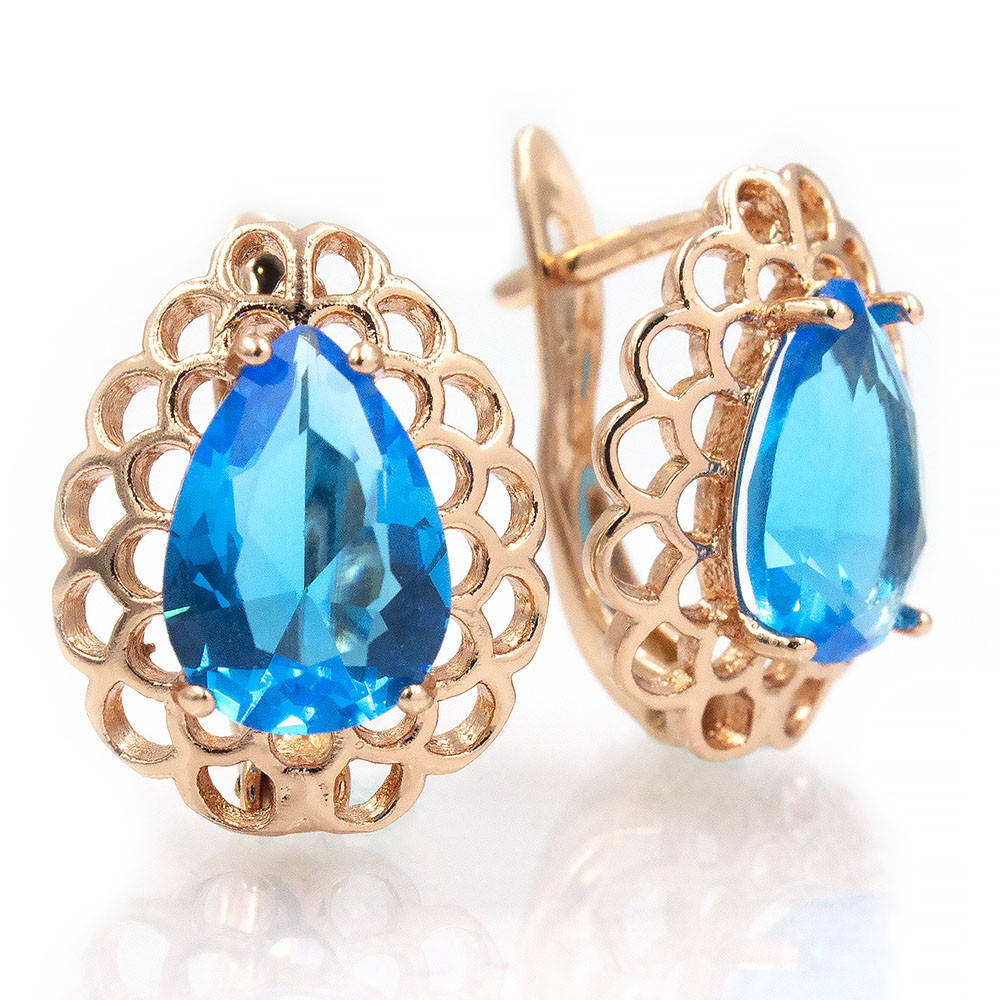 

Серьги 1,5 см аква (Медицинское золото)
