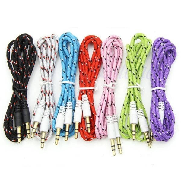 

Аудио кабель, музыкальный, AUX, Jack 3.5mm - Jack 3.5mm, ткань