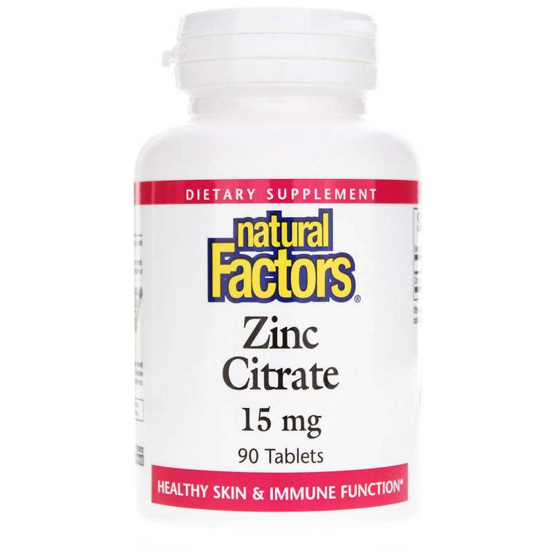 

Natural Factors, цинк цитрат (90 таб. по 15 мг), zinc citrate