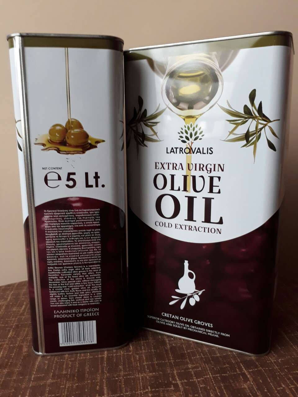 

Греческое оливковое масло (первого холодного отжима) Extra Vergine di Oliva, 5 л