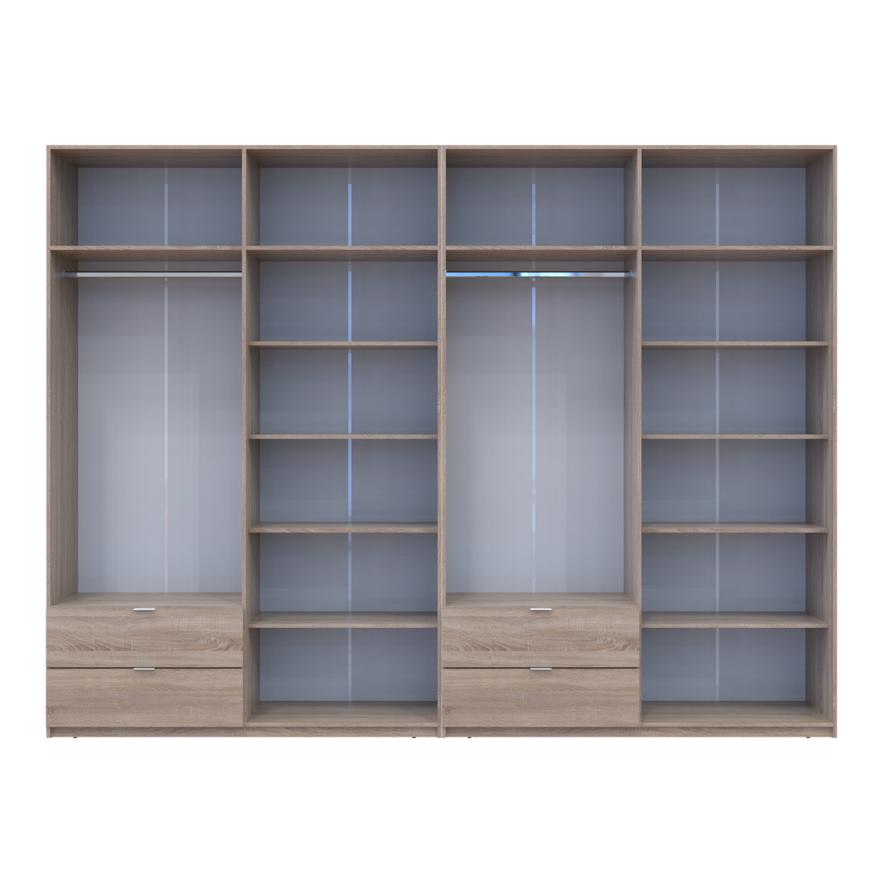 Розпашна Шафа для одягу Doros Лукас Дуб сонома 4+4 ДСП 320х50х240 (42005127) 5