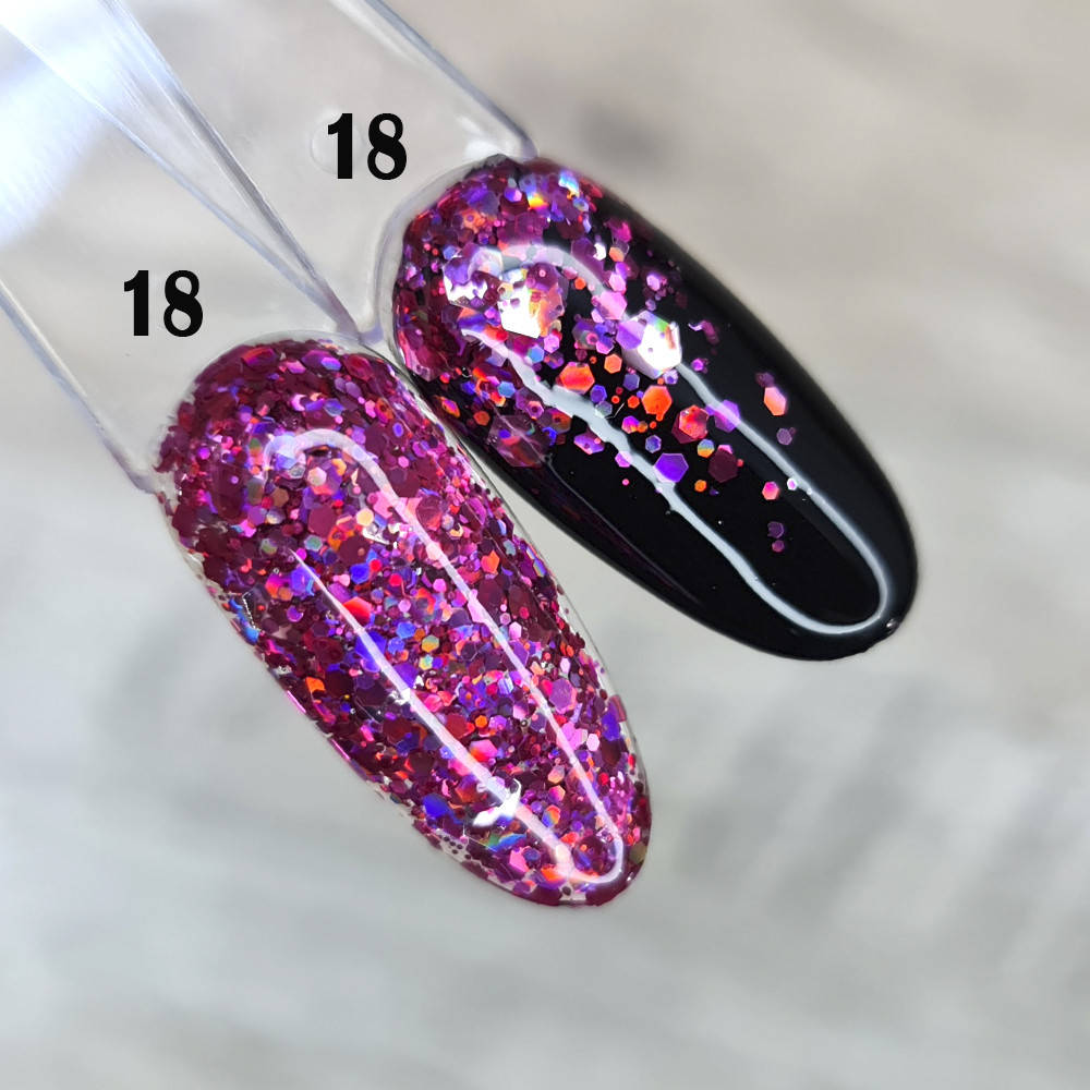 

Гель (глиттерный) с блестками для дизайна ногтей SVN №18 5мл