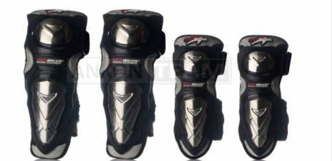 

Комплект мотозащита наколенники + налокотники (колено, голень + предплечье, локоть) PRO‑BIKER сталь, хром, Черный
