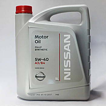 

Nissan 5W40 A3/B4 5л cинтетическое моторное масло