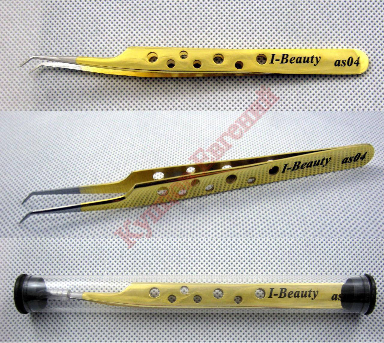 

Пинцет I-Beauty AS04 мини L "Gold"