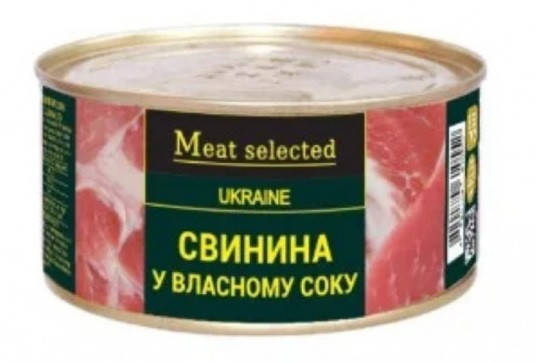 

Meat Selected Свинина у власному соку 325г ж/б (1/18)
