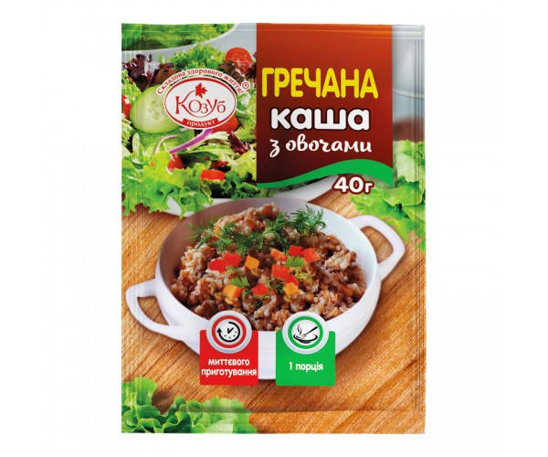 

Каша гречана з овочами миттєвого приготування