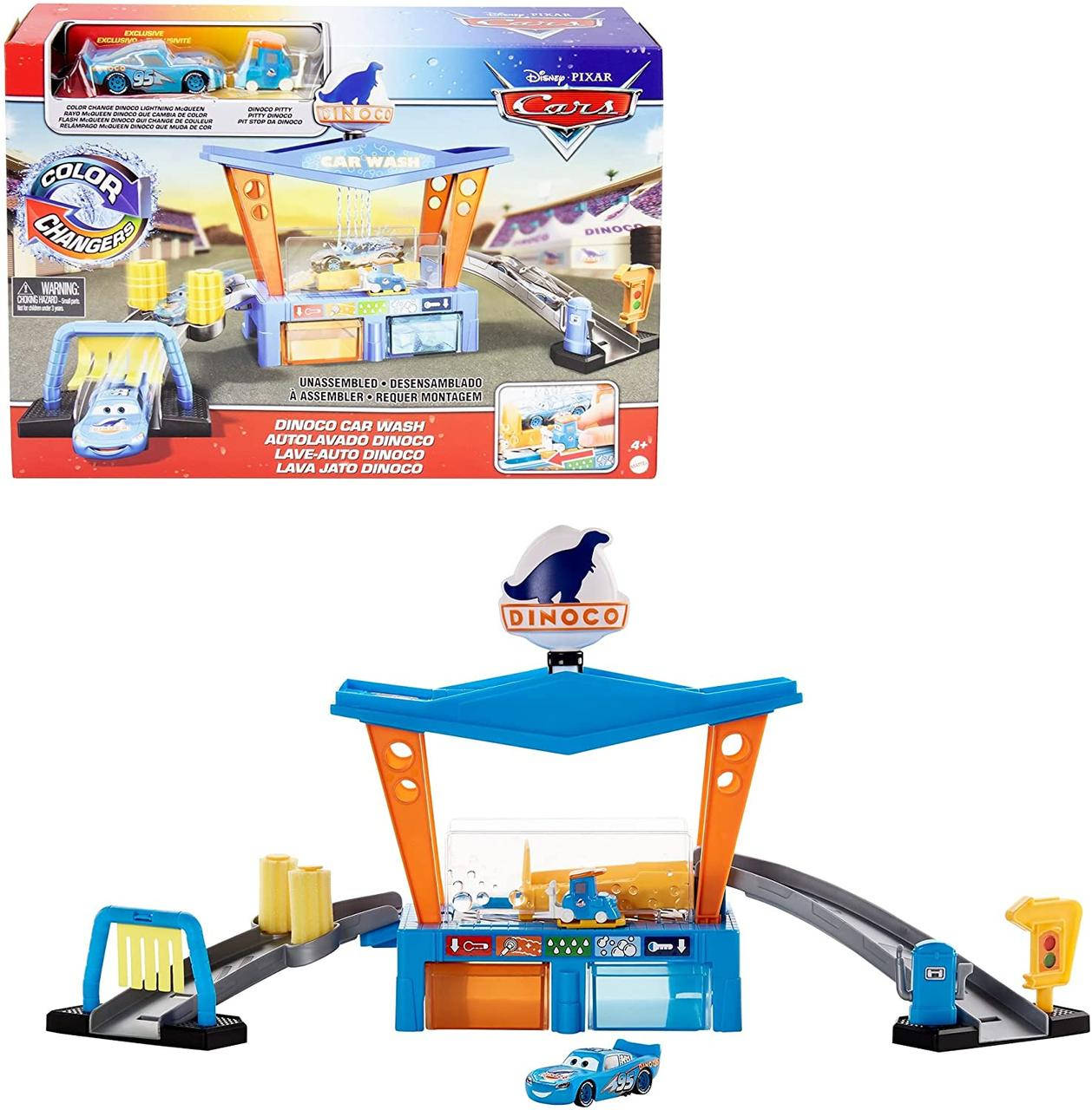 

Игровой набор Тачки Автомойка Маккуина Диноко Меняет цвет Disney Cars Color Change Dinoco Car Wash