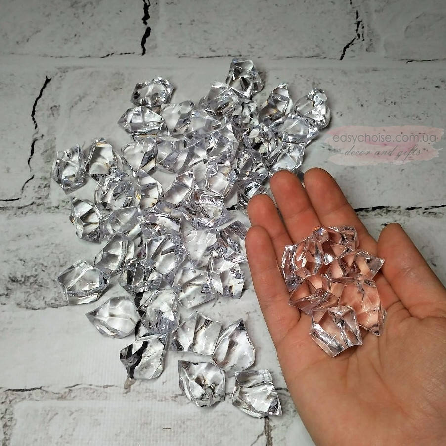 

Кристаллы Лед колотый, декоративный, акрил, 2,8х2 см, 50 шт, Прозрачный