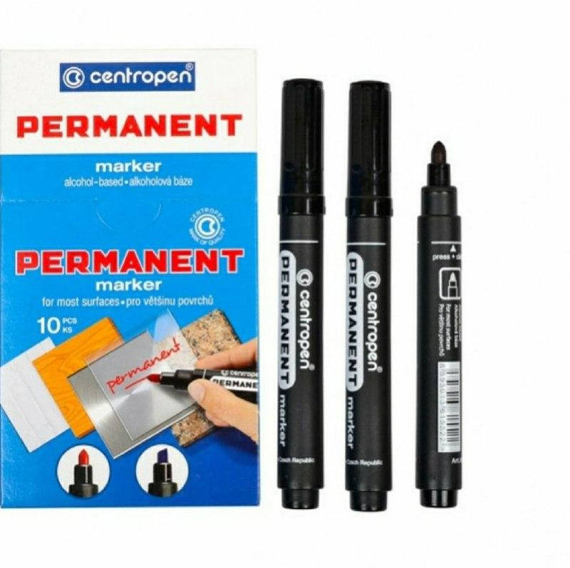 

Маркер перманентный клиновидный centropen, Черный
