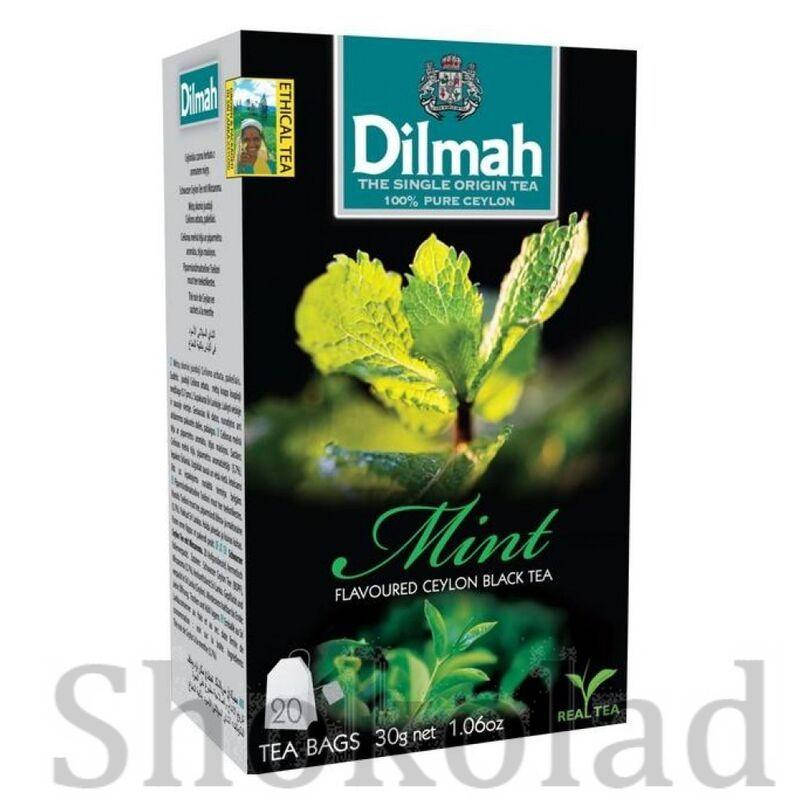 

Чай черный Dilmah Mint в пакетиках.