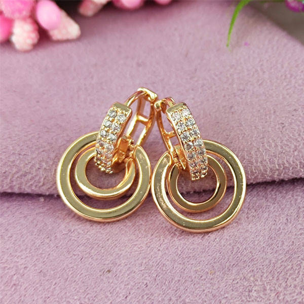

Серьги кольца Xuping Марго медицинское золото позолота 18К А/В 1-1609